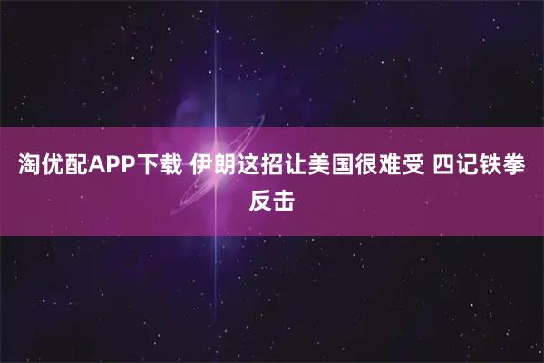 淘优配APP下载 伊朗这招让美国很难受 四记铁拳反击